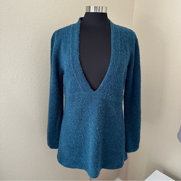 J Jill Deep V Neck Empire Waist Merino Wool Blend Sweater - Picture 1 of 11